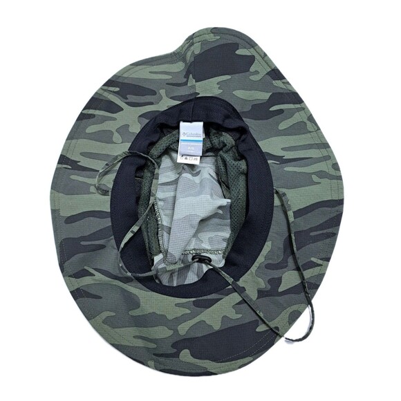 Columbia Camo Green Vented Nylon Bucket Sun Safari Hat Adjustable Omnishade - Picture 4 of 7